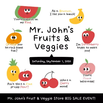 Black Playful Fruit Promotion Social Media Post