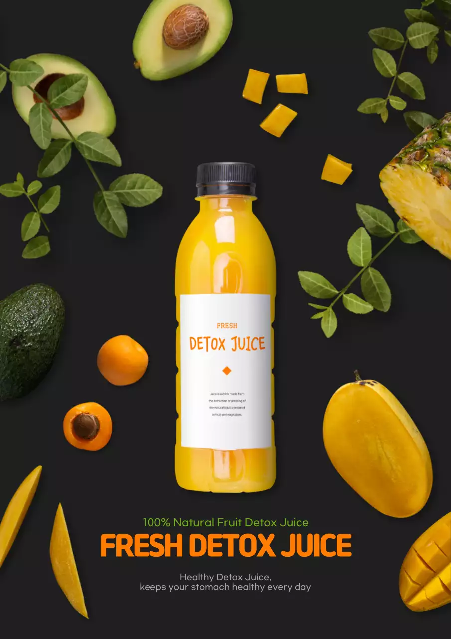 Orange Modern Detox Promotion Poster
