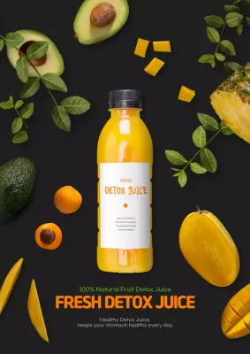 Orange Modern Detox Promotion Poster