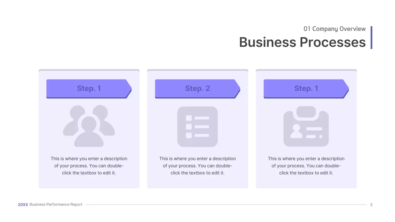 Purple, three-dimensional UI concept business presentation kit