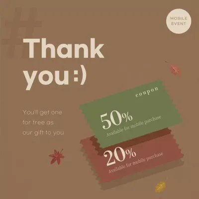 Brown Minimal Coupon Promotion Social Media Post