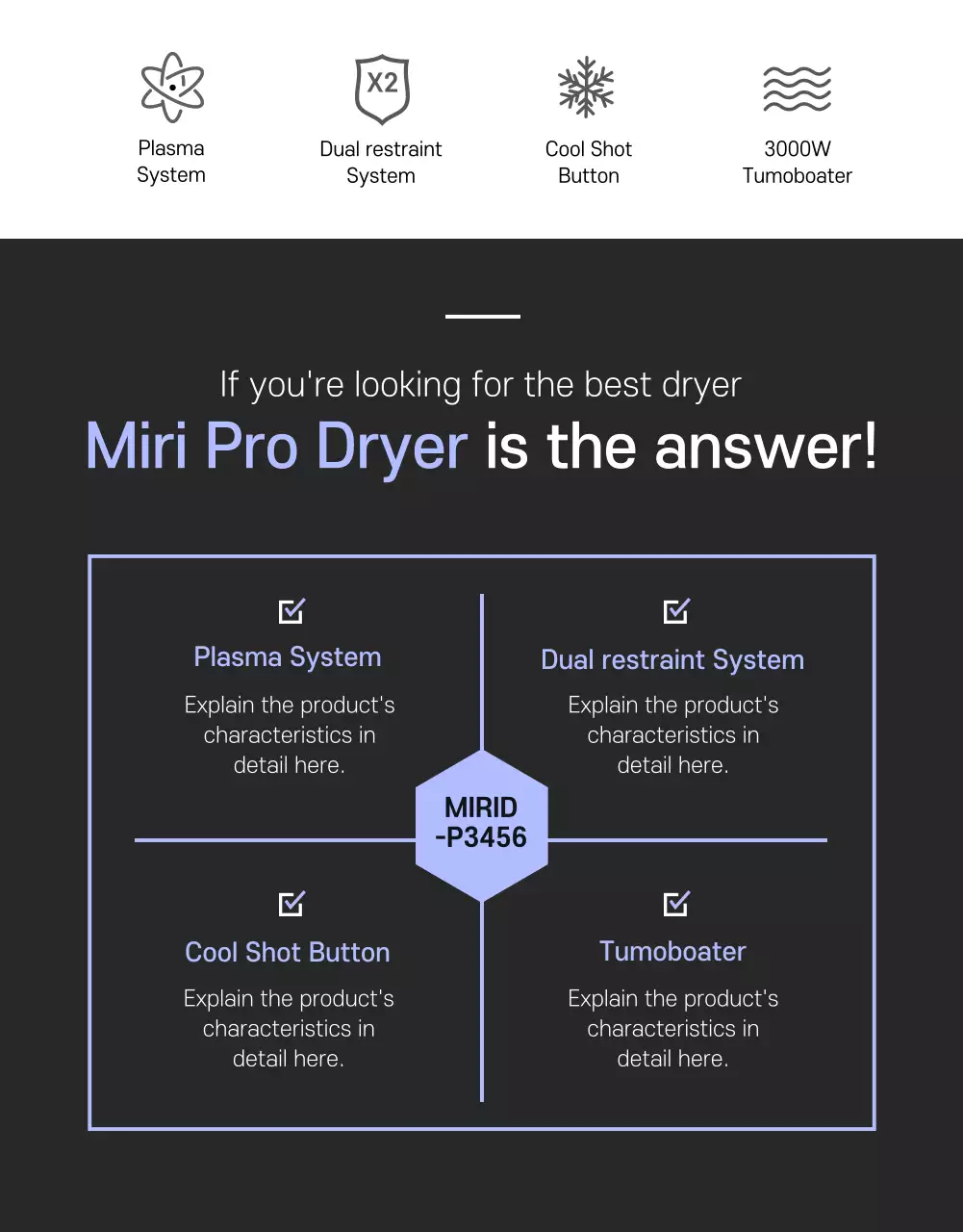 Black Modern Hairdryer Promotion Poster