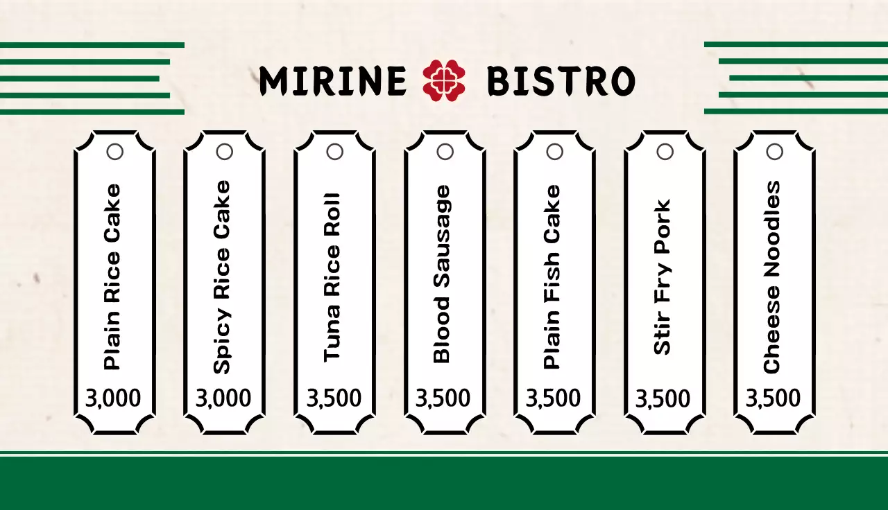 Red Vintage Bistro Menu Business Card