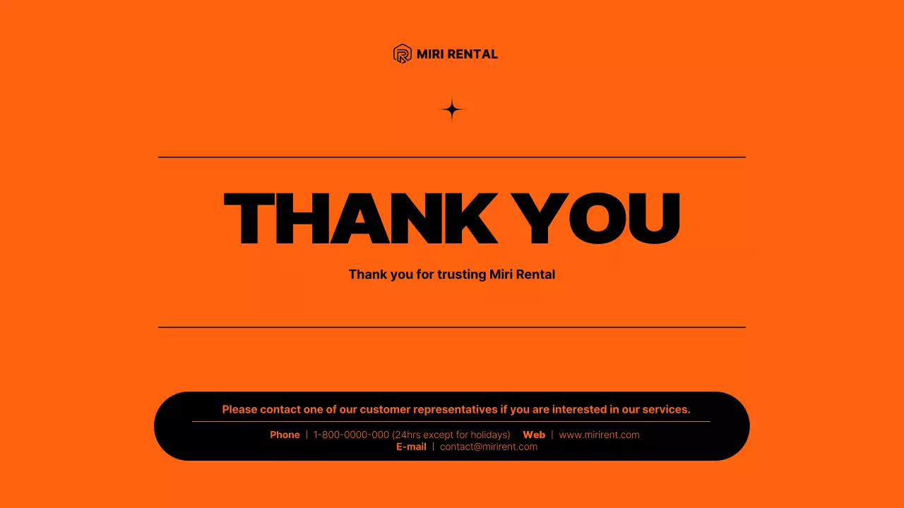 Appliance rental service proposal with orange elements