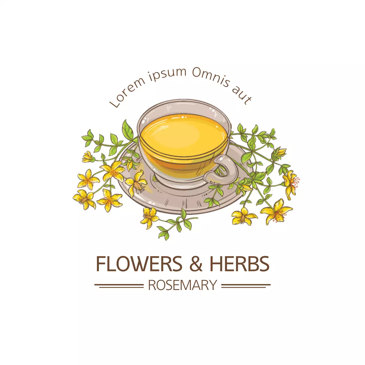 Yellow Botanical Tea Advertisement Banner