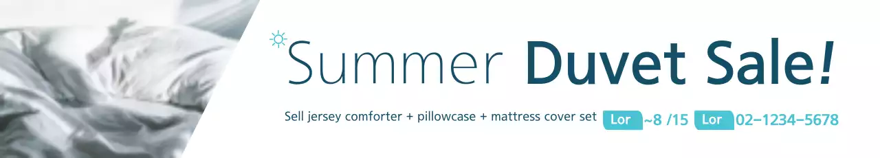 Banner promocional de edredom moderno branco