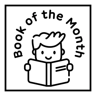 Raja membaca sederhana dengan ilustrasi pria membaca berwarna hitam