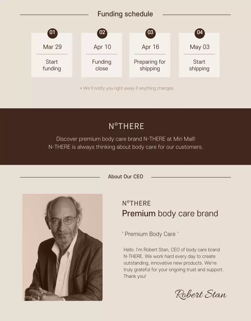 Poster quảng cáo sản phẩm chăm sóc cơ thể tối giản màu be