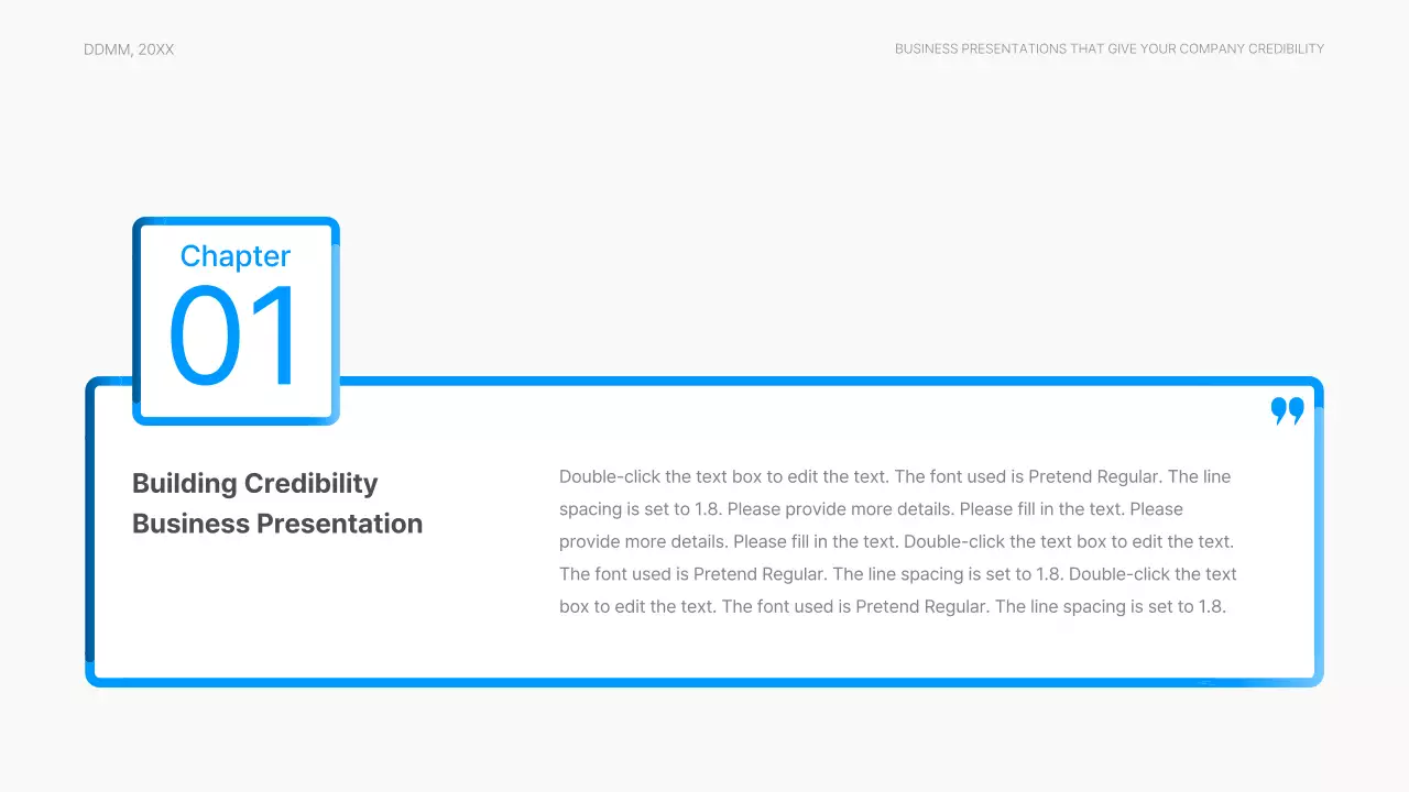 Corporate report with a modern gradient style in blue and white