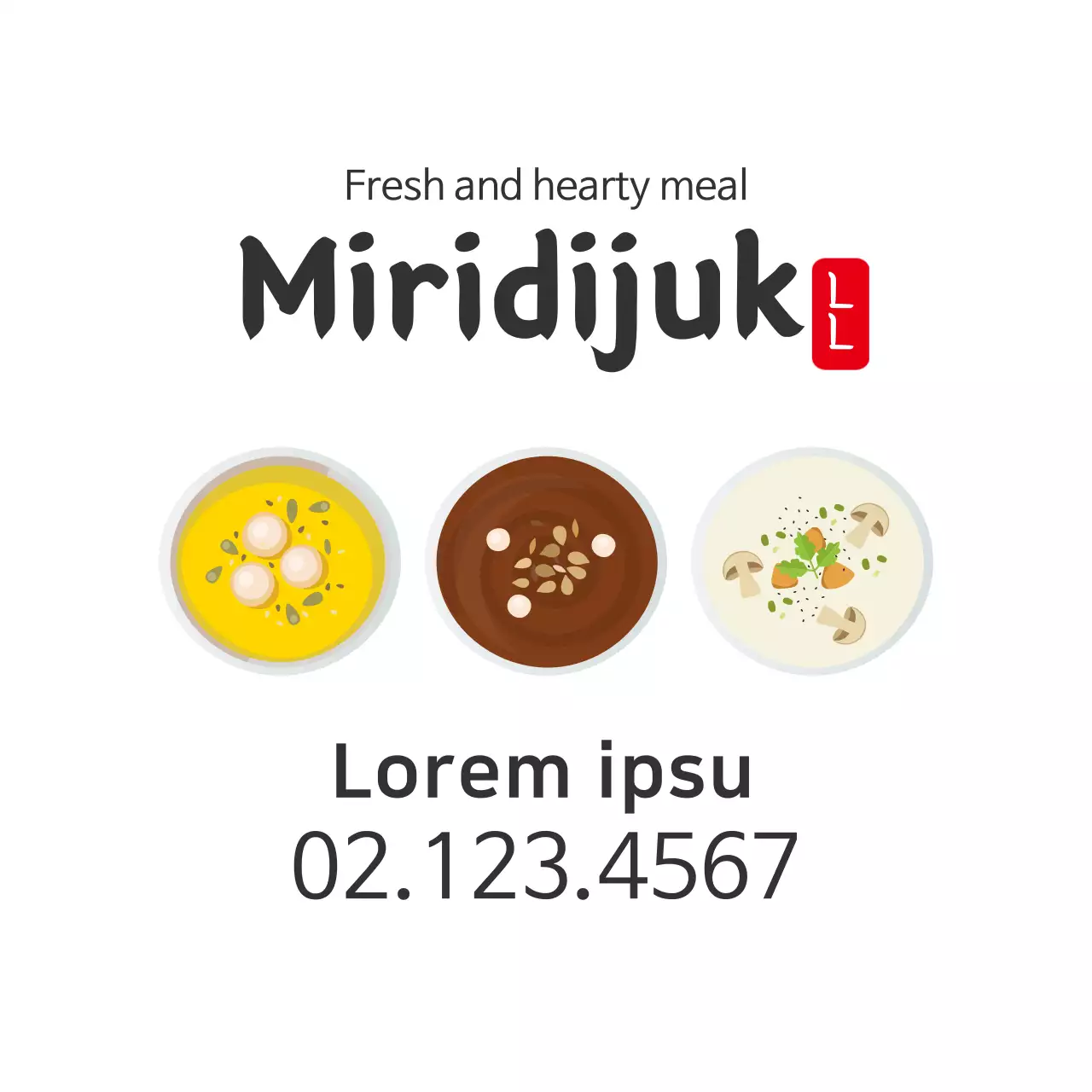 Ilustração branca promoção de papas de aveia para restaurante