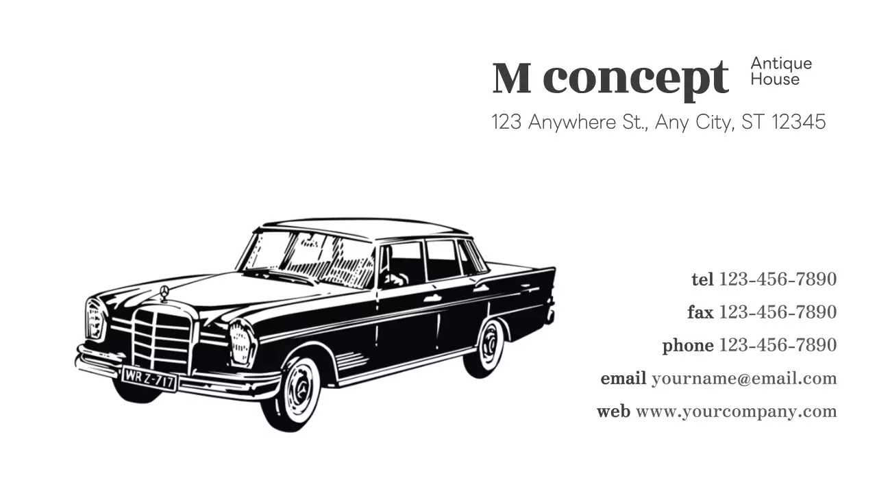 Black Vintage Antique Business Card