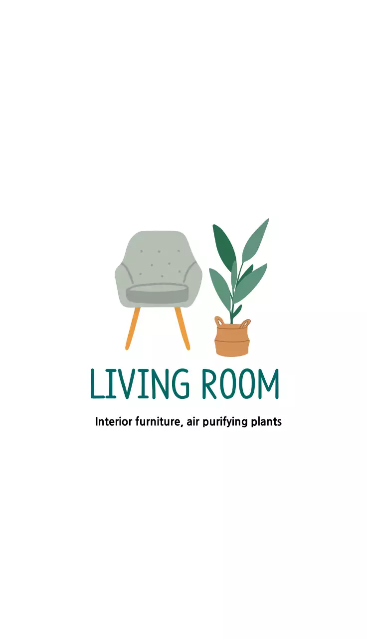 Danh thiếp quảng cáo phòng khách tối giản màu xanh lá cây