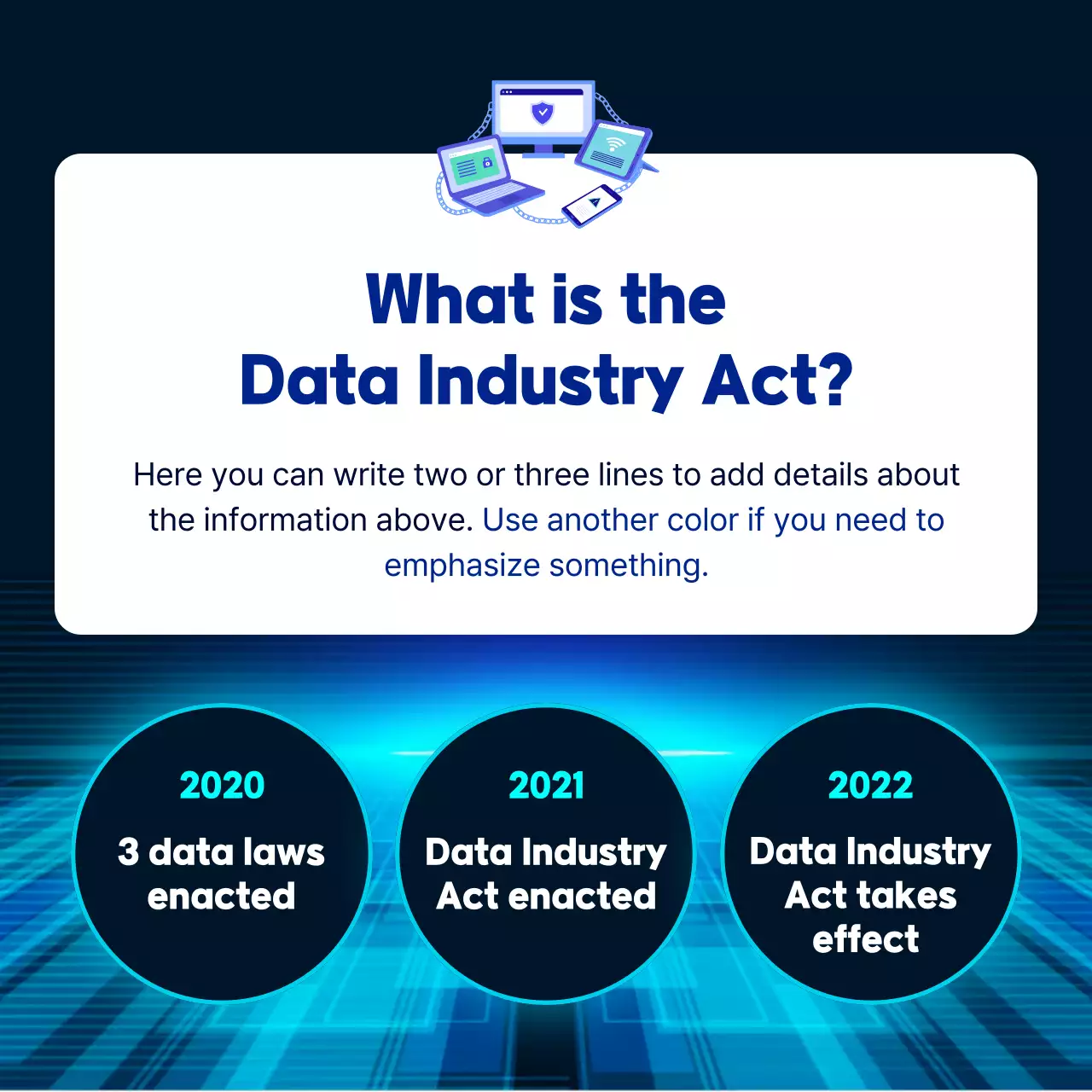 Orientações sobre o Data Industry Act em gradiente azul