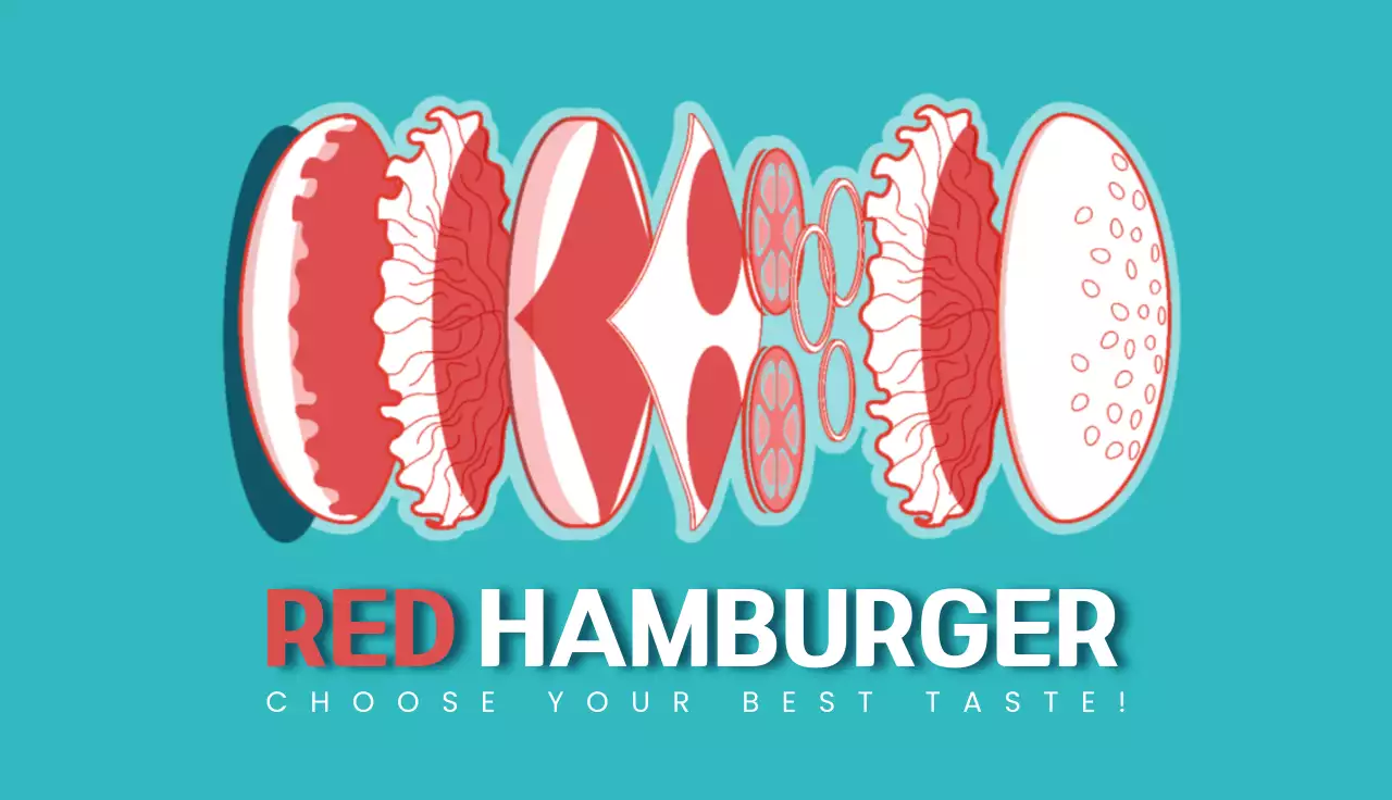 Teal Modern Hamburger Promotion Business Card