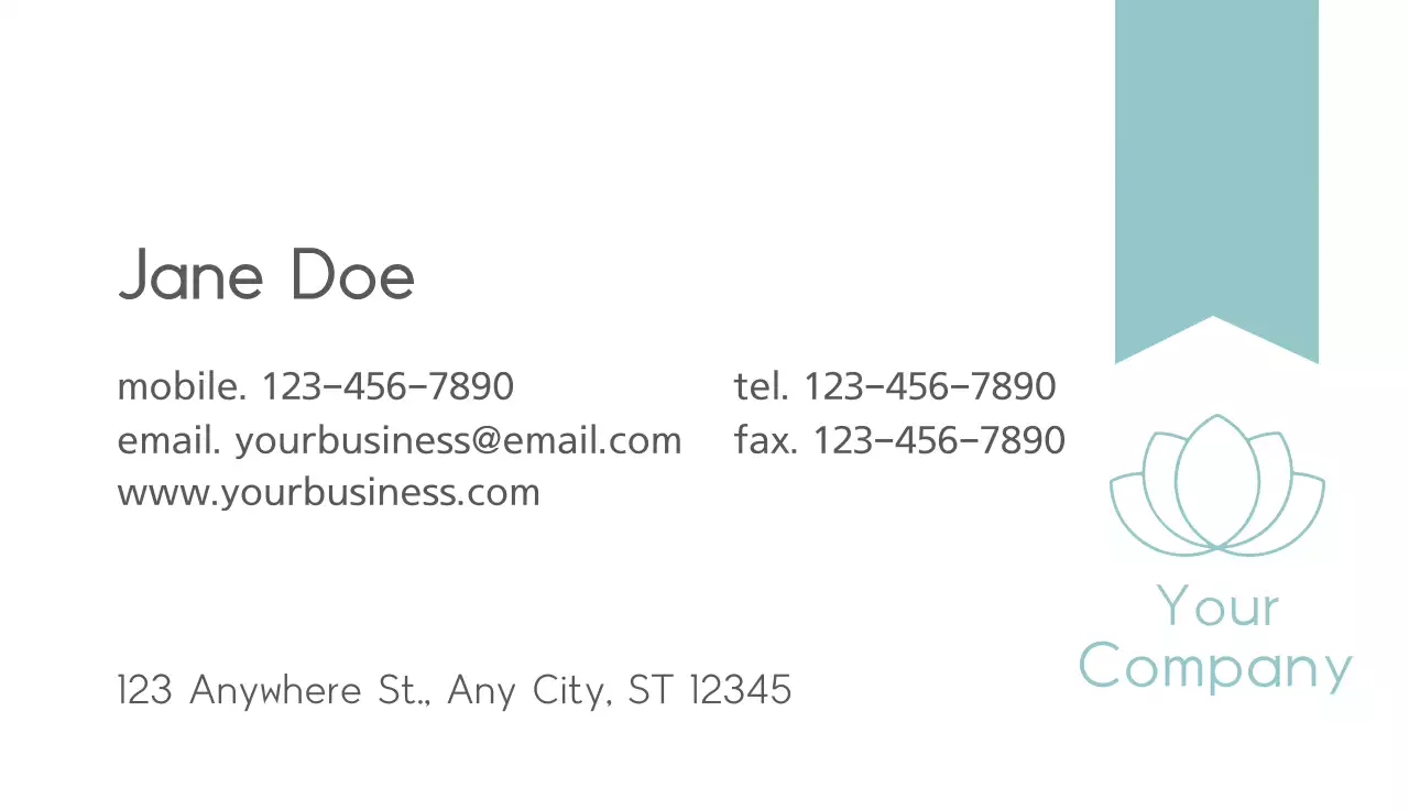 Teal Clean Business Card