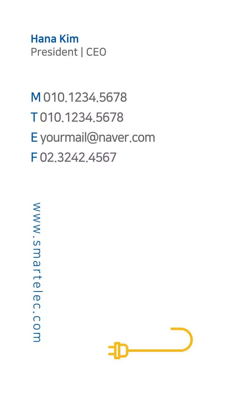 Cartão de visita elétrico moderno azul