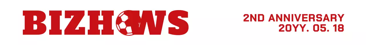 Logo teks yang sederhana dan bersih serta kata-kata dalam warna merah dan putih untuk perayaan ulang tahun ke-2 klub.