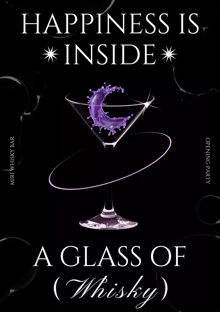 블랙 앤 화이트 테마 위스키 오프닝 파티 아트웍