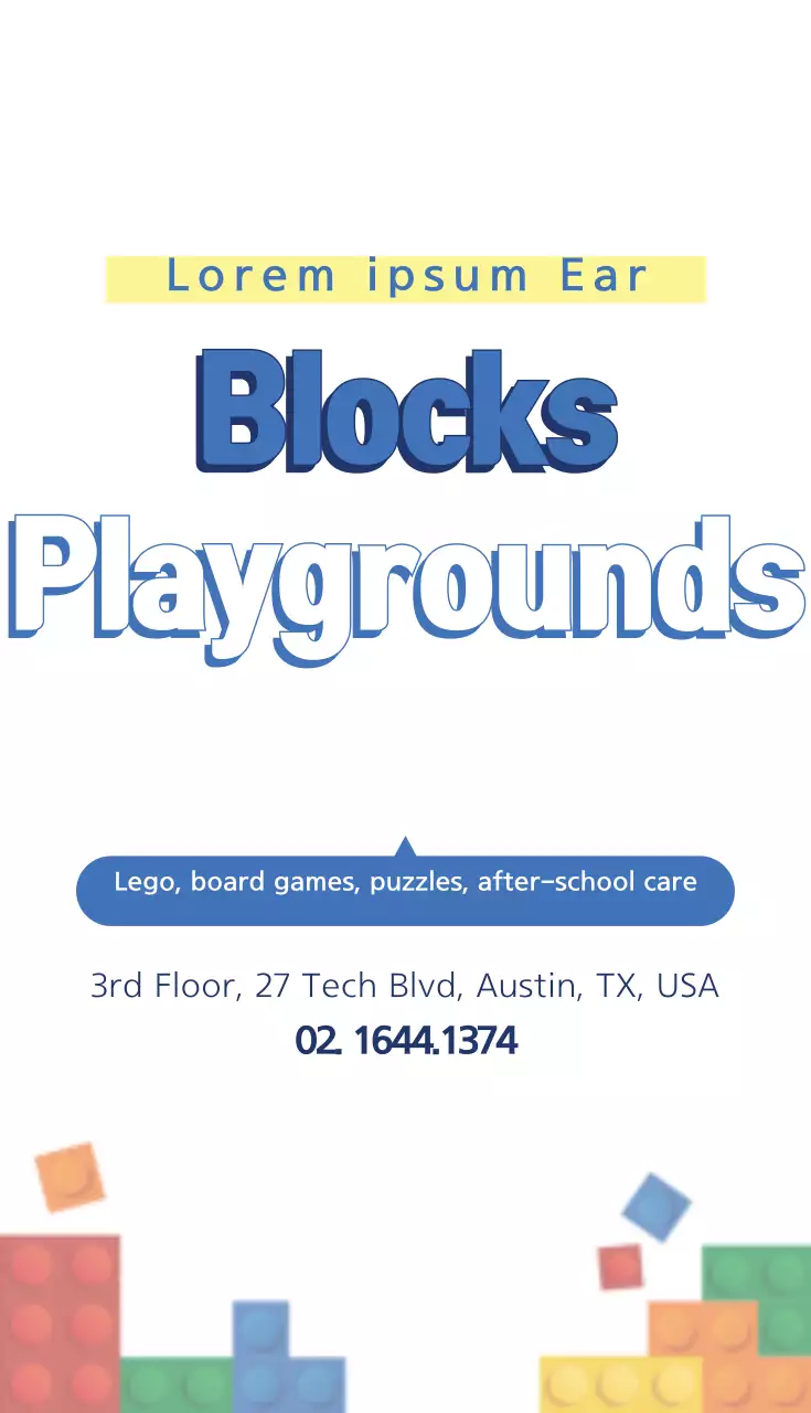 Kartu Nama Promosi Taman Bermain Modern Biru