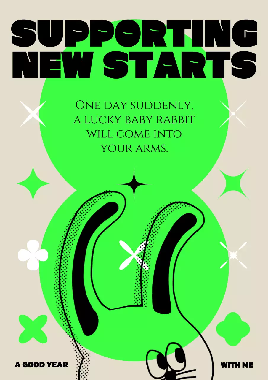 Green Retro Motivation Announcement Poster