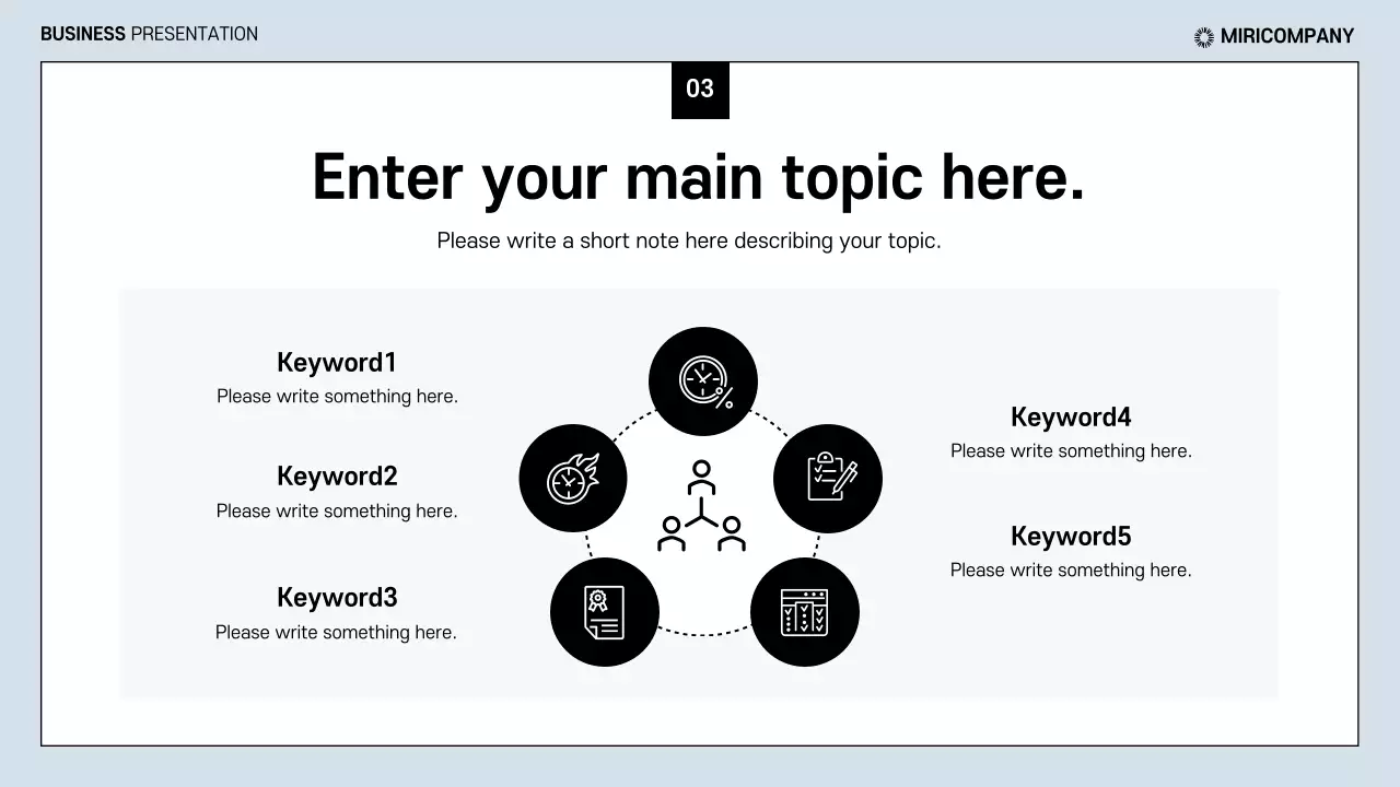 Clean business reports in light blue and black