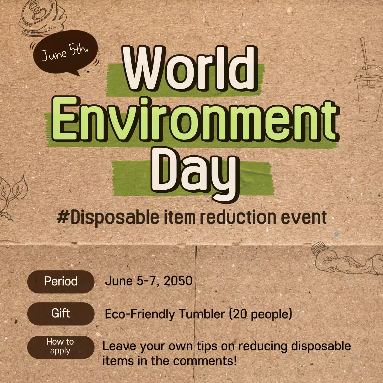 Green and brown paper texture concept for Earth Day event