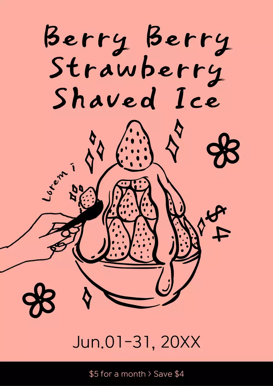 코랄 트렌디 디저트 프로모션 포스터