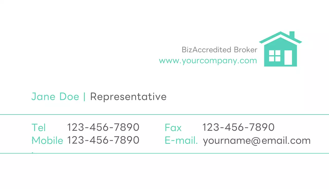 Mint Minimal Realtor Business Card