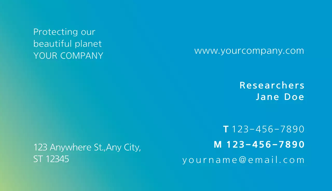 Blue Minimal Environment Business Card