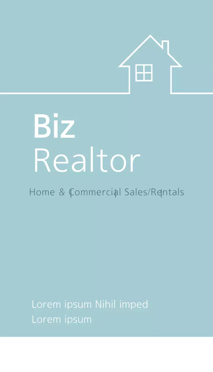 Kartu Nama Agen Properti Minimalis Biru Muda