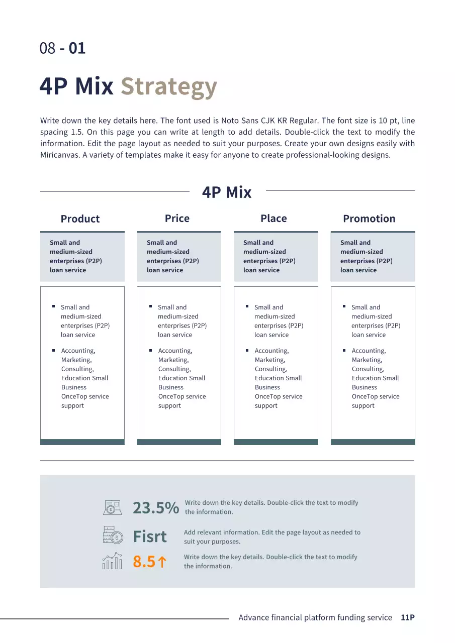 Simple Business in Navy Blue Corporate Finance P2P Business Plan