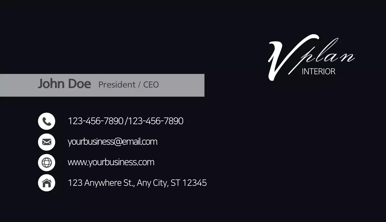 Black Minimal Interior Business Card