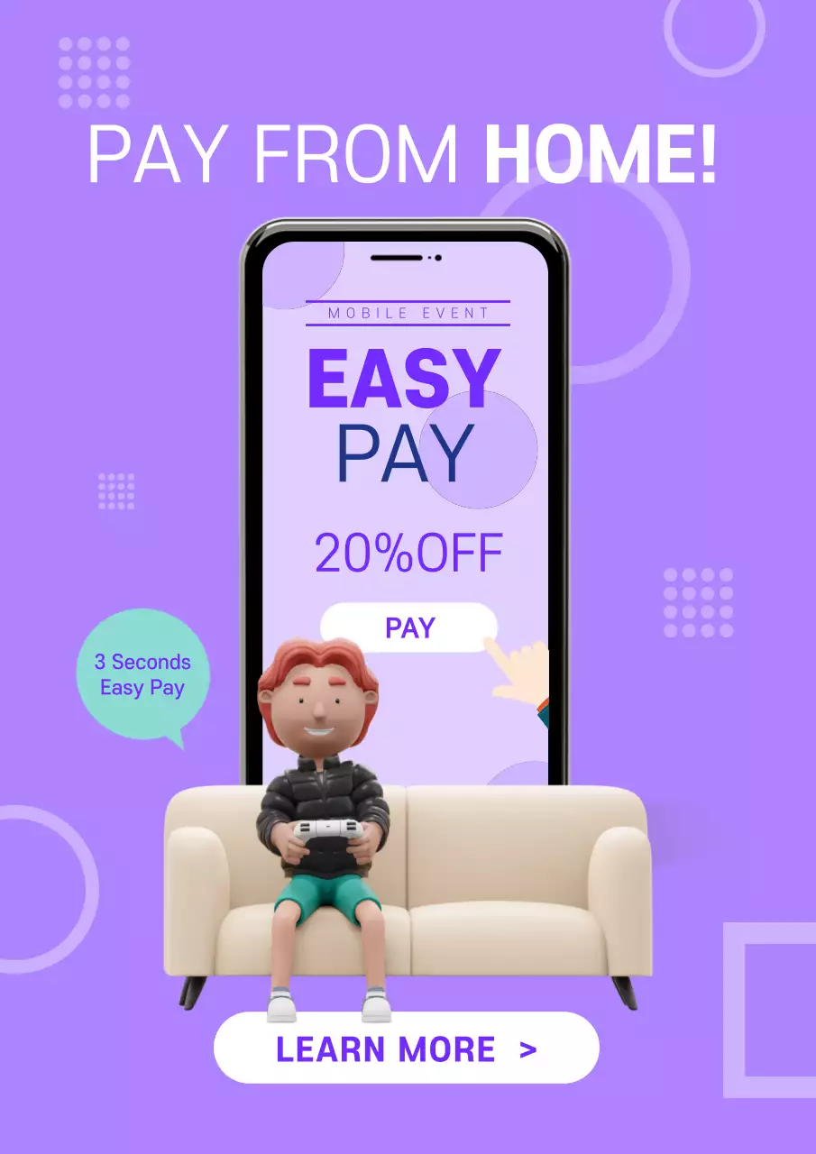 Purple Modern Payment Promotion Poster