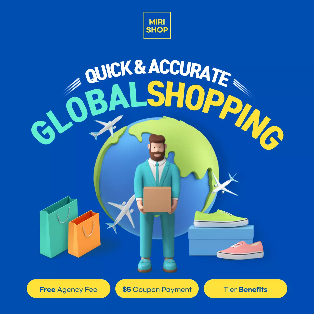 Blue Modern Shopping Promotion Social Media Post