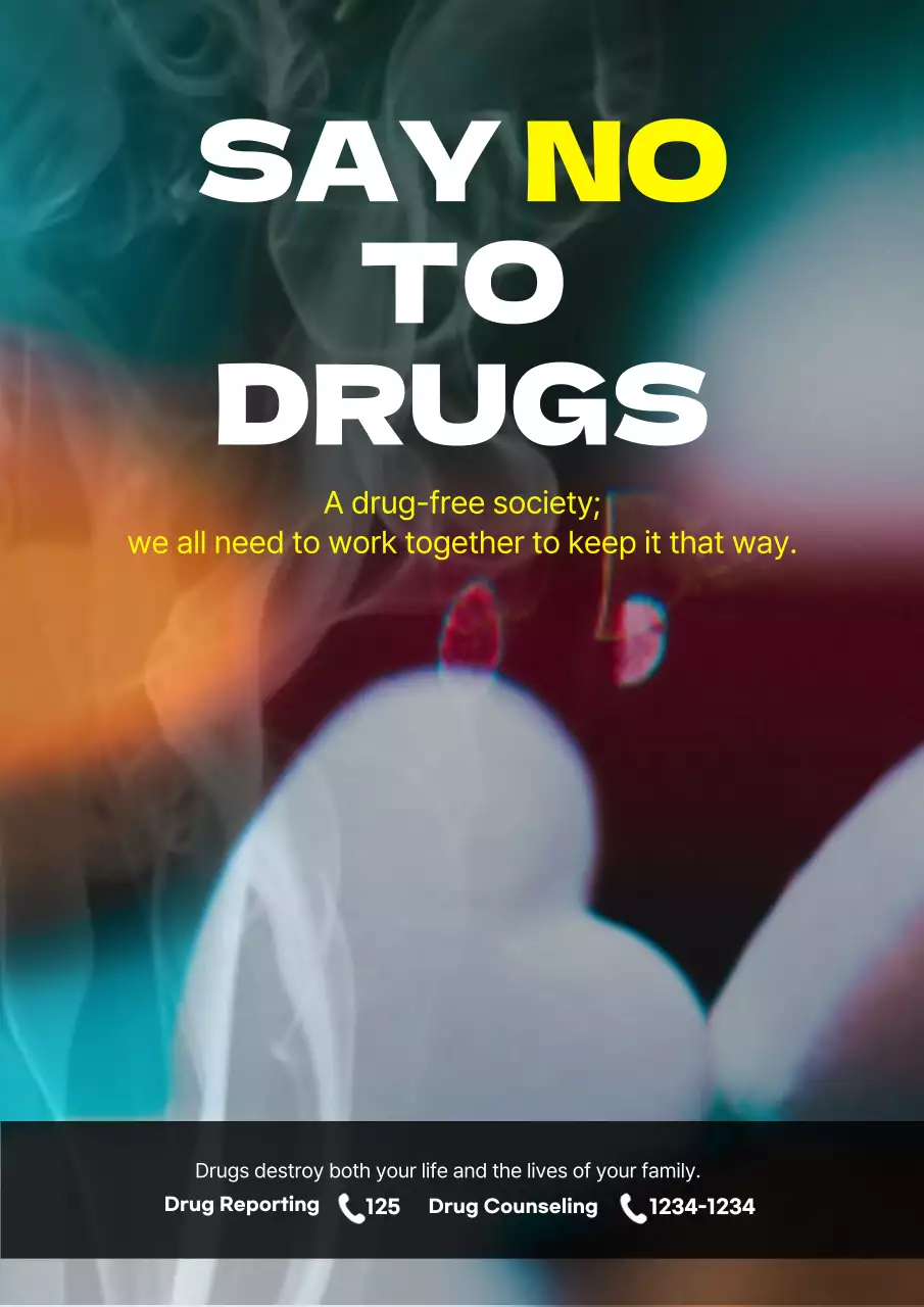 Colorful Bold Drug Announcement Poster