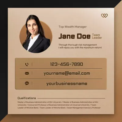 Beige Professional Business Card Social Media Post