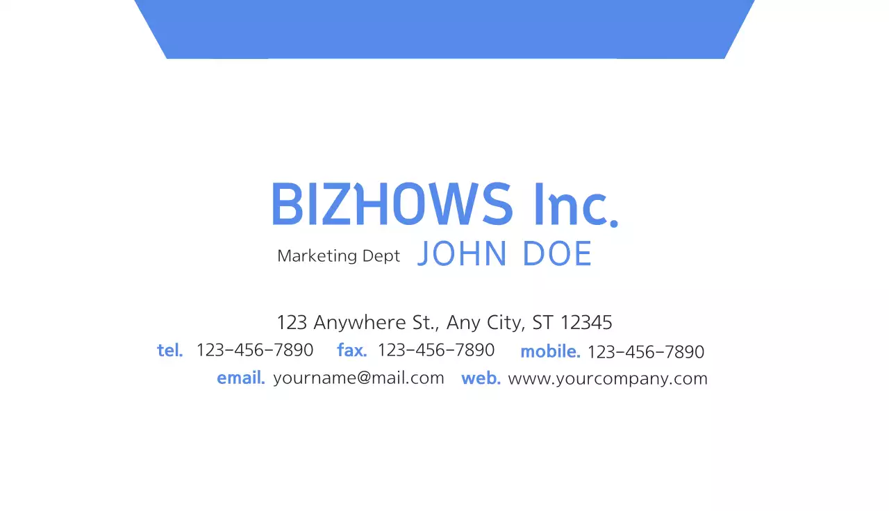 Blue Minimal Business Card