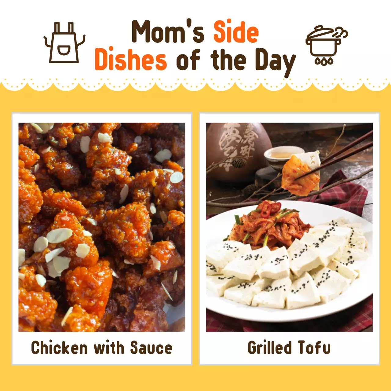 Yellow Traditional Food Menu Social Media Post