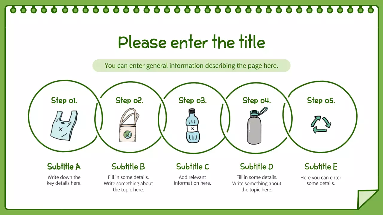 Green sketchbook drawing feel Environmental protection roadmap