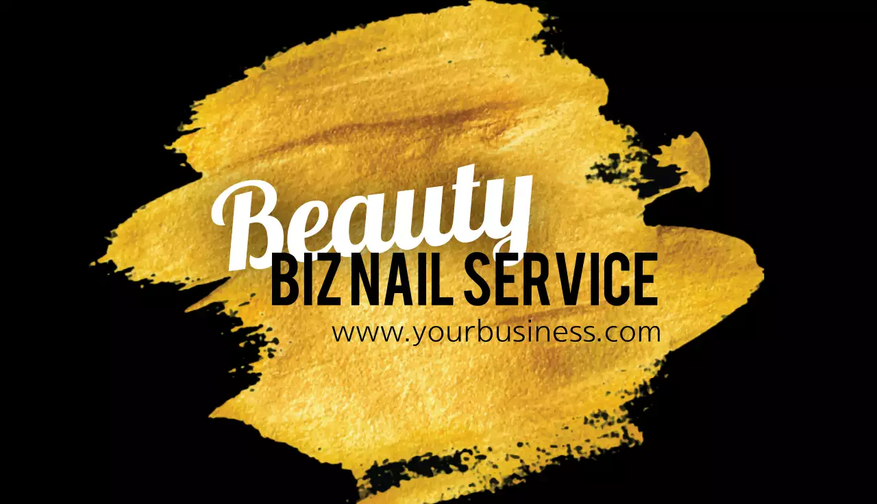 Gold Elegant Nail Promotion Business Card