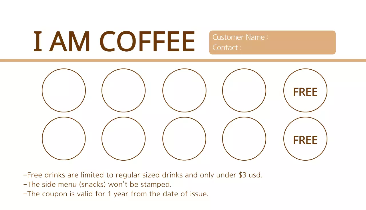 Brown Simple Coffee Business Card