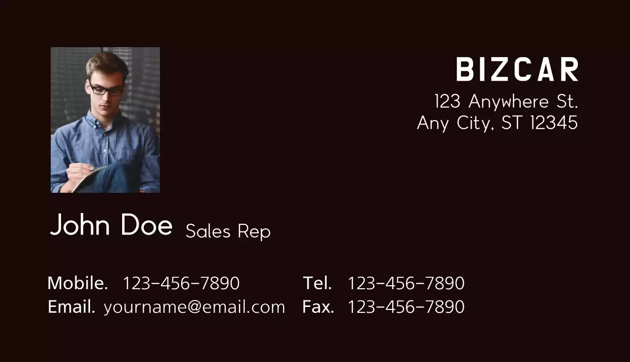 Black Classic Car Business Card