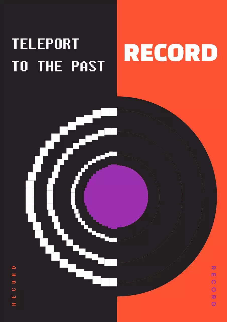 Orange Retro Music Advertisement Poster