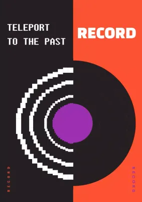 Orange Retro Music Advertisement Poster