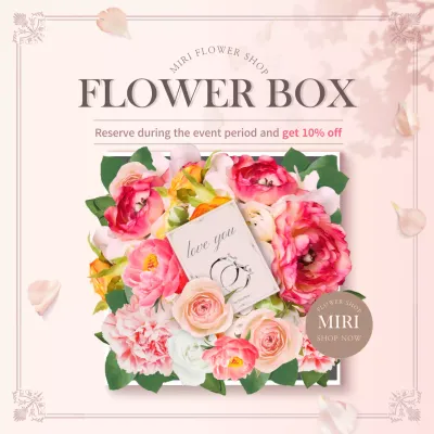 Pink Feminine White Day Flower Box Booking Event