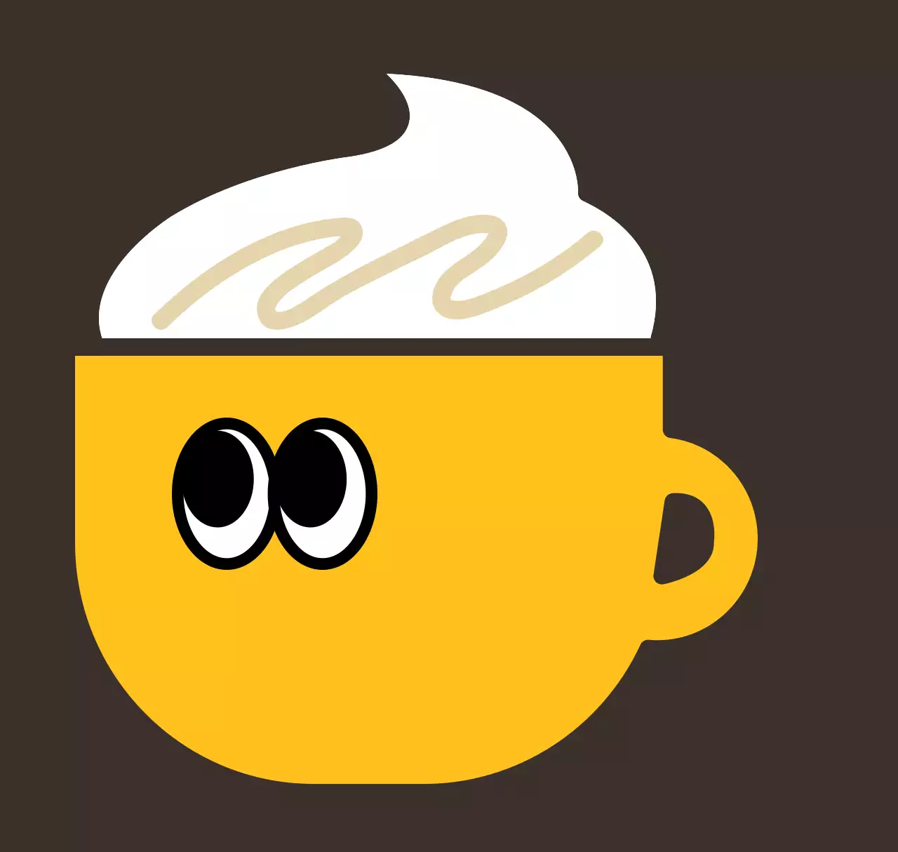 Gantungan kunci akrilik kafe cappuccino berwarna kuning