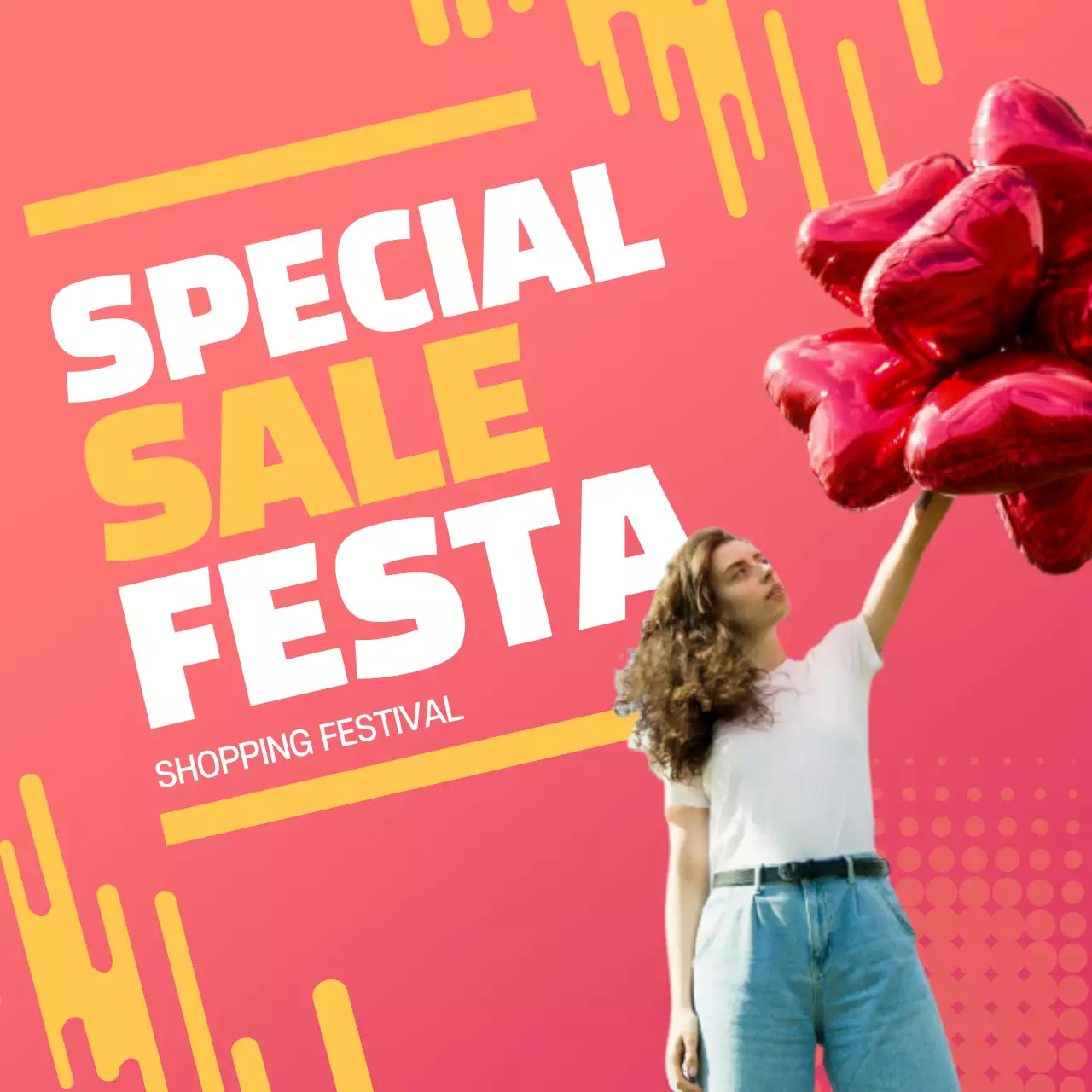 Red Trendy Shopping Promotion Instagram Post