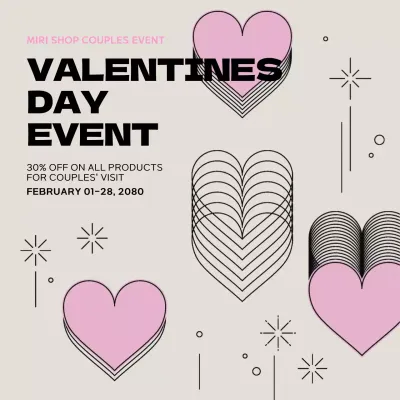 An illustrated White Day event in beige and pink.