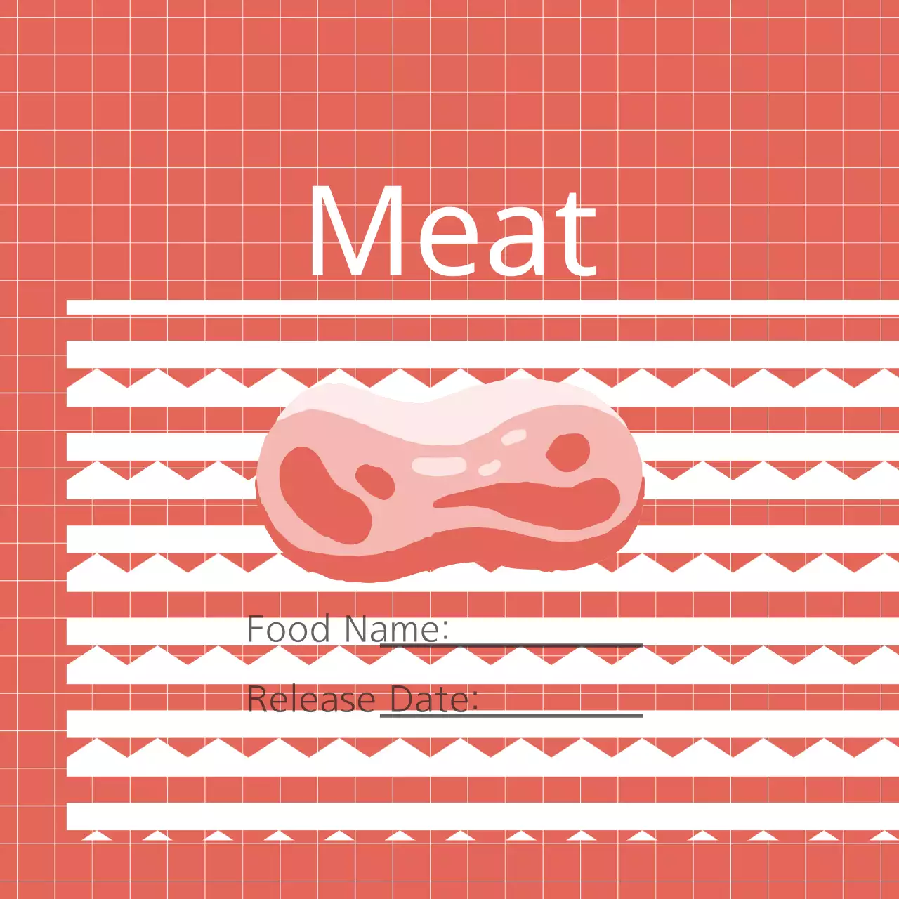 Biểu ngữ thông báo Red Minimal Meat