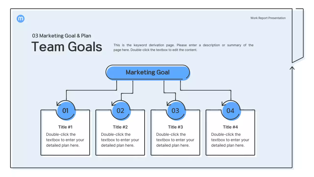 Point shapes with light blue arrows business presentation kit